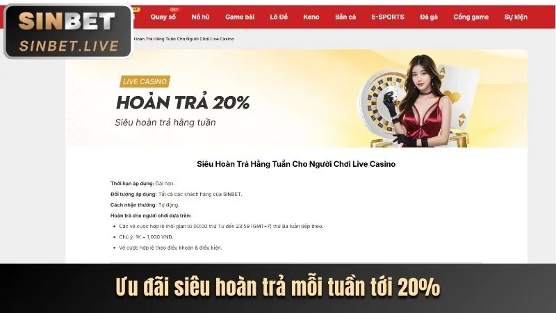 Thưởng nạp lại hàng ngày Banca29